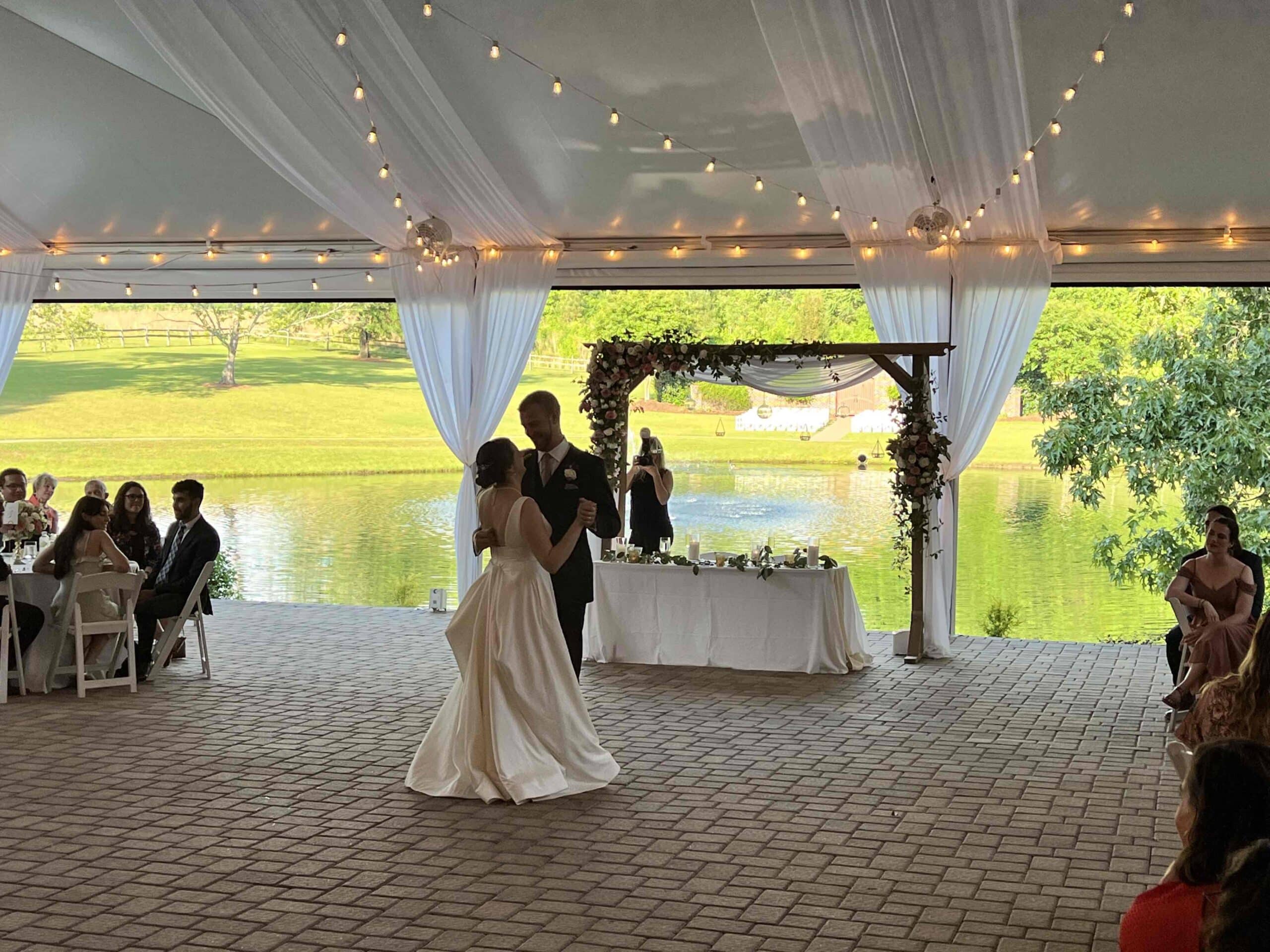 Summer_Wedding_-_Summer_Wedding_DJ_Ceremony_Cocktail_Reception_Photo_Booth_and_lighting_-_Oaks_at_Salem_in_Apex_NC_First_dance_2 - Stylus Weddings Stylus SE -Summer Wedding - DJ Photo Booth and Lighting - Oaks at Salem in Apex, NC