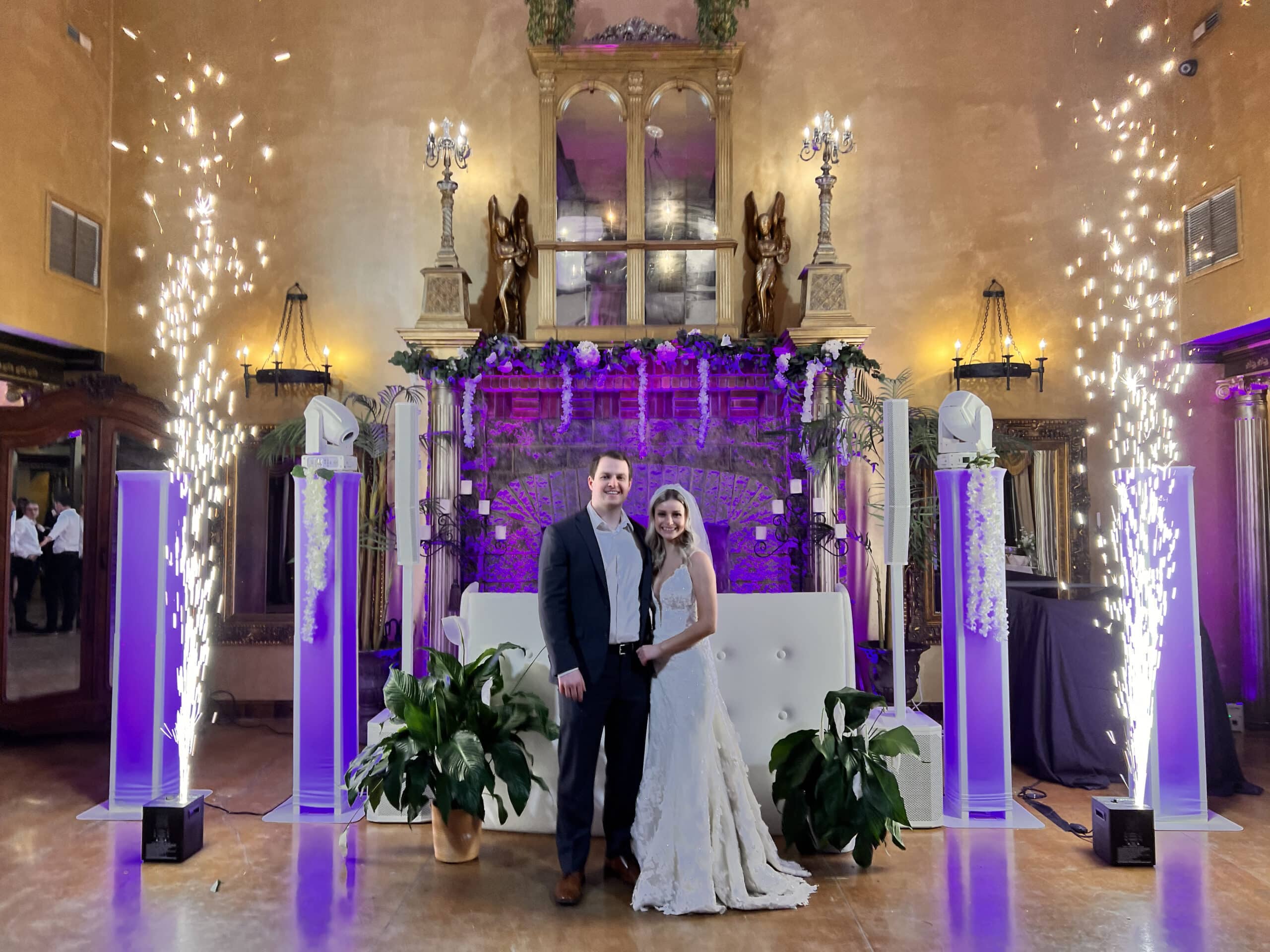 Bride & Groom Sparklers at Chateau Des Fleures - Stylus Weddings Bride and Groom ECU East Carolina University Wedding at the Chateau Des Flueres with the Total Party Package from Raleigh Best Wedding DJ Stylus
