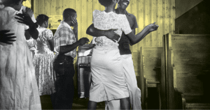 Historic dancers and visitors enjoying nightlife at Seabreeze, a Black resort community near Wilmington and Carolina Beach, North Carolina